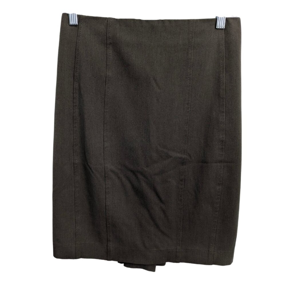 Express Women's Pencil Skirt, Size 2, Brown, Zipper Back, Lined, Layered Vent
